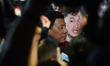 MANILA, Philippines - Presidential candidate Rodrigo Duterte (center) greets supporters du...
