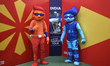 The ICC Men's Cricket World Cup 2023 mascot poses for a picture on a trophy tour event in...