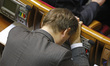 A lawmaker during annual report of Ukrainian Prime Minister Arseniy Yatsenyuk (not picture...