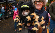 Lucy is held by owner Mimi and she's an itsy bitsy spider for the 33rd Annual Tompkins Squ...