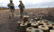 KHARKIV REGION, UKRAINE - OCTOBER 24, 2023 - Experts of a consolidated squad of the Explos...