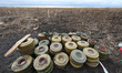 KHARKIV REGION, UKRAINE - OCTOBER 24, 2023 - Anti-tank mines found by a consolidated squad...