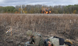 KHARKIV REGION, UKRAINE - OCTOBER 24, 2023 - Sappers perform a controlled explosion as a c...