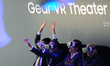 A congressmen reacts as uses a new Samsung Gear 360 Vr , during the 3rd day of Mobile Worl...