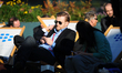 A congressmen taking a break during the 3rd day of Mobile World Congress in Barcelona, 23r...
