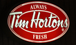 EDMONTON, CANADA - OCTOBER 23, 2023 : Tim Hortons logo, on October 23, 2023, in Edmonton,...