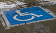 EDMONTON, CANADA - OCTOBER 23, 2023 : Disabled parking place, on October 23, 2023, in Edm...