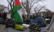 EDMONTON, CANADA - OCTOBER 23, 2023:Pro-Palestinian supporters staging a 'Die-In for Gaza...