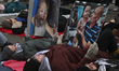 EDMONTON, CANADA - OCTOBER 23, 2023:Pro-Palestinian supporters staging a 'Die-In for Gaza...
