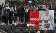 EDMONTON, CANADA - OCTOBER 23, 2023:Pro-Palestinian supporters staging a 'Die-In for Gaza...