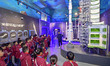 QINGZHOU, CHINA - NOVEMBER 10, 2023 - Students listen to a staff member explain space scie...