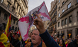 Thousands of people fill the Plaza Sant Jaume called by Nunez Feijoo (PP), in protest of t...