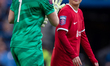Rachael Laws of Liverpool and Fuka Nagano of Liverpool argues during the Barclays FA Women...