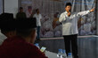 Indonesian defense minister and presidential candidate Prabowo Subianto gave a program spe...