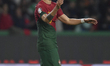 Bruno Fernandes of Portugal is celebrating with Cristiano Ronaldo after scoring his side's...