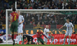 Cristiano Ronaldo and Hakon Rafn Valdimarsson are in action during the Group J - UEFA EURO...