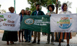 Indigenous people as well as Amazonia supporters stage a protes calling to phace fassil fu...
