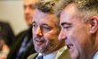 Crown Prince Federik of Denmark (left) attends the session on Next Generation Global Shipp...