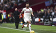 Bruno Fernandes of Manchester United is on the ball during the Premier League match betwee...