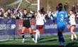 Jess Park of Manchester City is scoring a goal that is being disallowed for offside during...