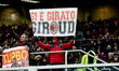 A signboard dedicated to Olivier Giroud is being displayed during the Serie A football mat...