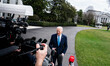 President Joe Biden is departing the White House and stopping to talk to the press on his...