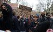 Teachers, professors, and students are striking and taking to the streets in Toulouse, Fra...