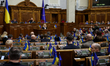 OSCE Parliamentary Assembly President Pia Kauma is addressing the Ukrainian Parliament dur...