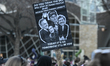 EDMONTON, CANADA - FEBRUARY 11:Protestors during a rally at Churchill Square in support o...