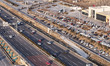 Vehicles are driving slowly on the G2 (Beijing-Shanghai Expressway) service section in Lai...