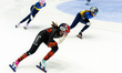 Danae Blais is competing in the women's 3000m relay event on the first day of the ISU Worl...