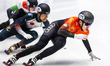 Tianyi Zhang is competing in the men's 500m event on the first day of the ISU World Cup Sh...