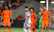 Houston Dynamo FC is playing against Sporting Kansas City in a tense match during MLS matc...
