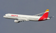 An Airbus A321-213 from Iberia is taking off from Barcelona Airport in Barcelona, Spain, o...