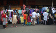 People are purchasing garments inside a market in Kolkata, India, on February 26, 2024. 