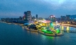 The ''Eye of Qin Island'' Ferris wheel is being seen in the West Coast New Area in Qingdao...