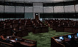 A general view shows the chamber as Hong Kong Financial Secretary Paul Chan Mo-po is readi...