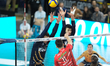Aleks Grozdanov of Rana Verona is blocking during the match between Rana Verona and Cucine...