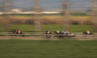 Iranian horse racers are riding during a race at the Gonbad horse racing complex in Gonbad...