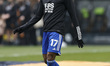 Hamza Choudhury of Leicester City is warming up during the Sky Bet Championship match betw...