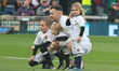 England's Danny Care (Harlequins) is celebrating his 100th cap with his kids before kick-o...