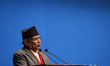 Pushpa Kamal Dahal, the Prime Minister of Nepal, is addressing the parliamentary meeting a...