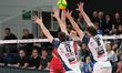 Aleksandar Nikolov of Cucine Lube Civitanova is spiking the ball during the match between...