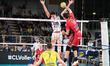 Alessandro Michieletto of ITAS Trentino Volley is blocking during the match between ITAS T...