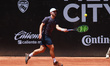 Nick Chappel of the USA is hitting a forehand against Skander Mansouri of Tunisia during t...