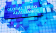 A display featuring the Global Telco AI Alliance name is being seen at the Mobile World Co...