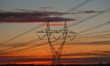 EDMONTON, CANADA - APRIL 3:Network of electric polles with wires seen along Edmonton Anth...