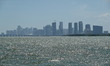 A view of Miami Beach is being seen from a public park in West Palm Beach, Florida, United...