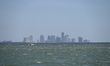 A view of Miami Beach is being seen from a public park in Miami, Florida, United States, o...