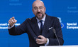 President of the European Council Charles Michel holds a joint press conference with the f...